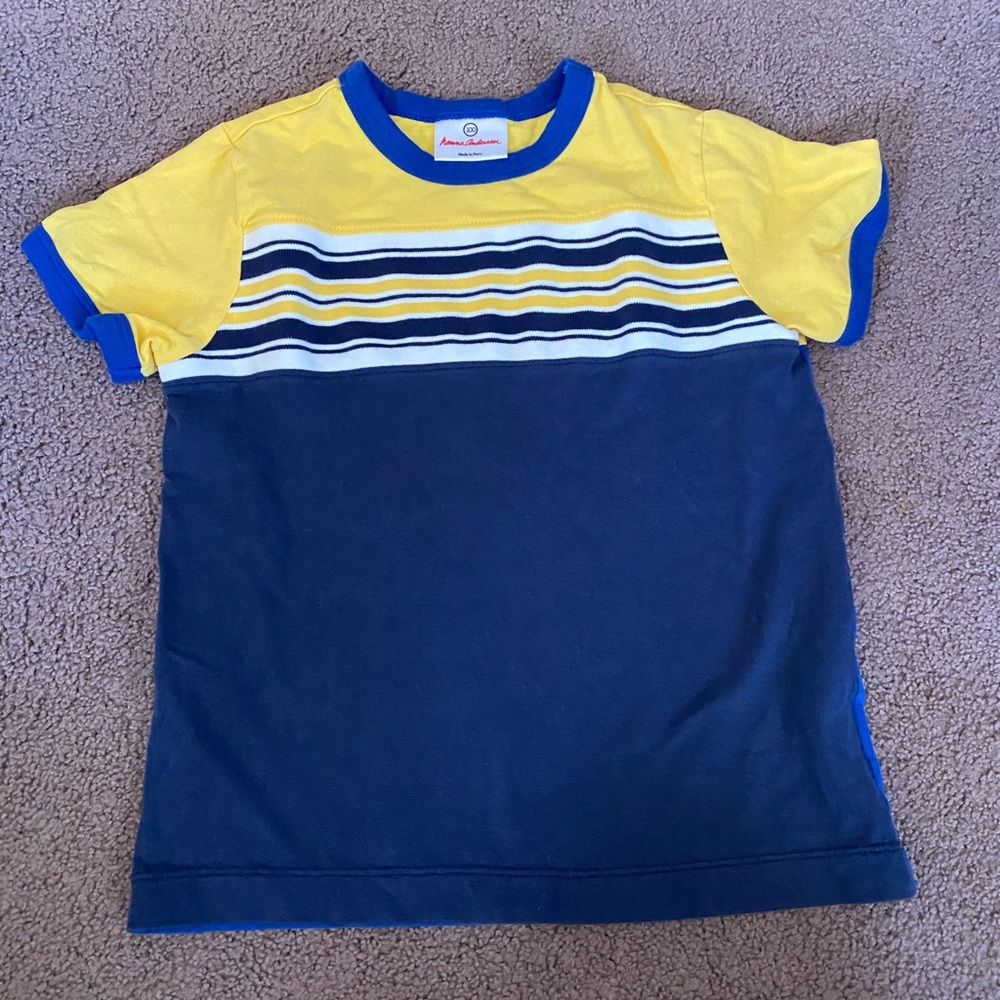 Hanna Andersson- stripped color block t shirt